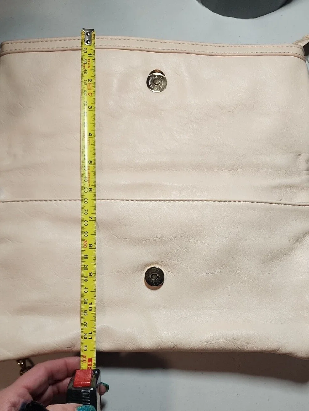 Aldo Lightest Of Pinks 💗 Studded Fold-Over Clutch with Gold Chain Like New
